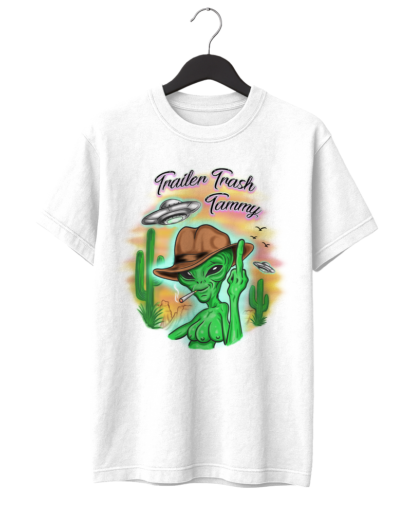 Airbrushed Alien T-Shirt
